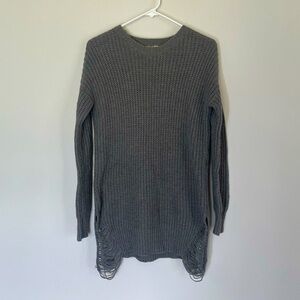 Hippie Rose - Small Long Gray Sweater